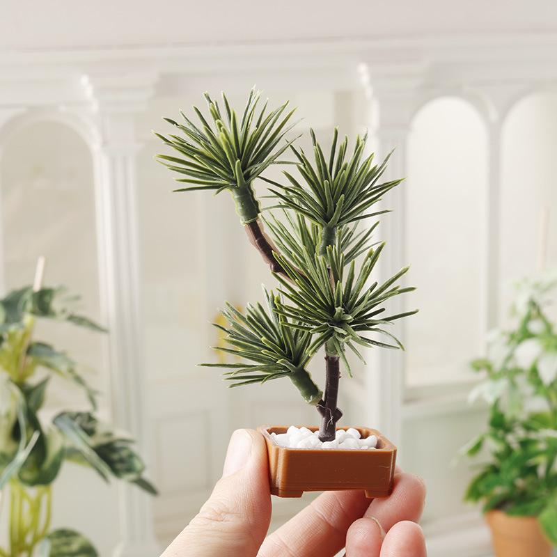 Bonsai Garden Decor - قطعة واحدة، نموذج شجرة صنوبر خضراء