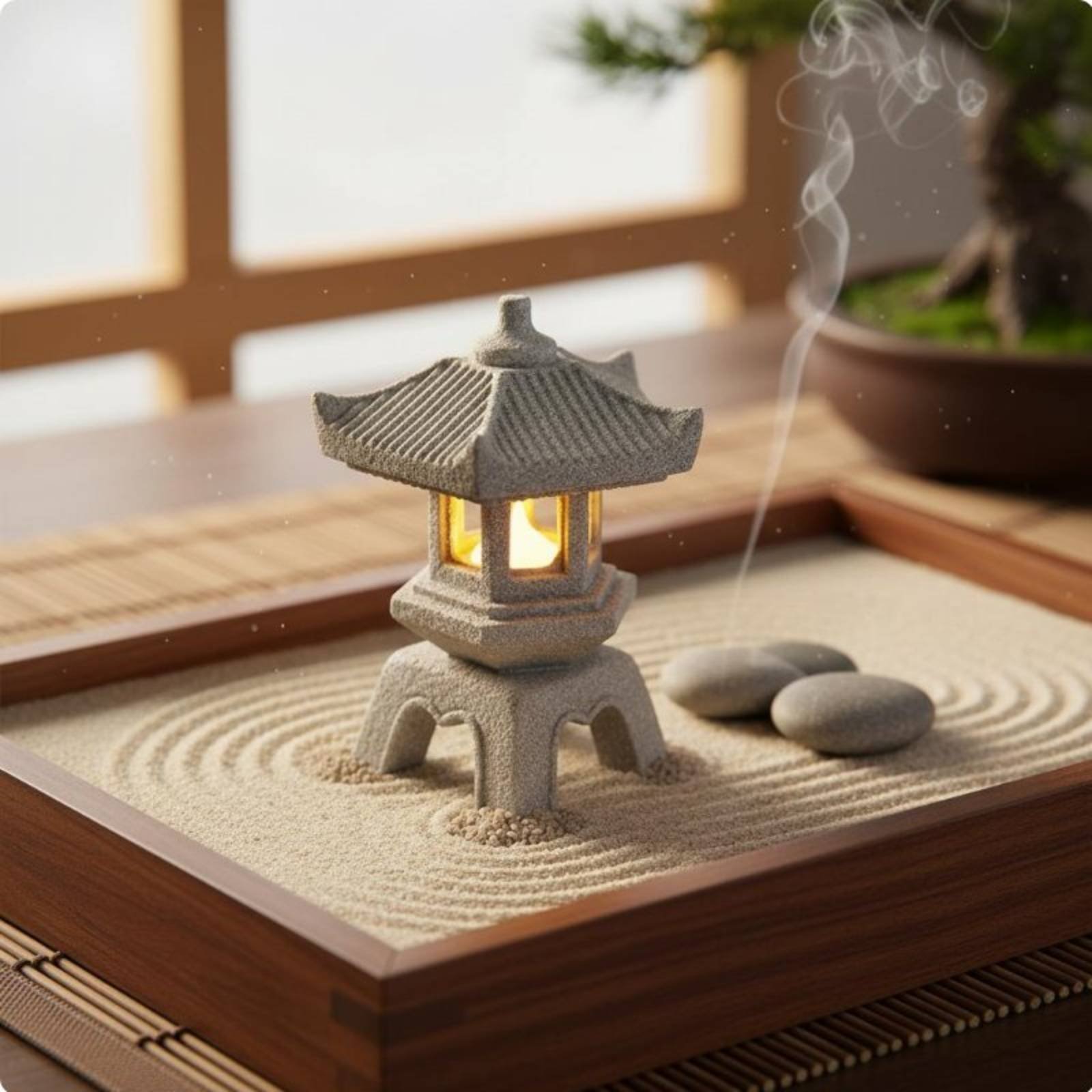 فانوس حجري مصغر بتشطيب عتيق لت - مراجعة Bonsai Garden Decor وسعره